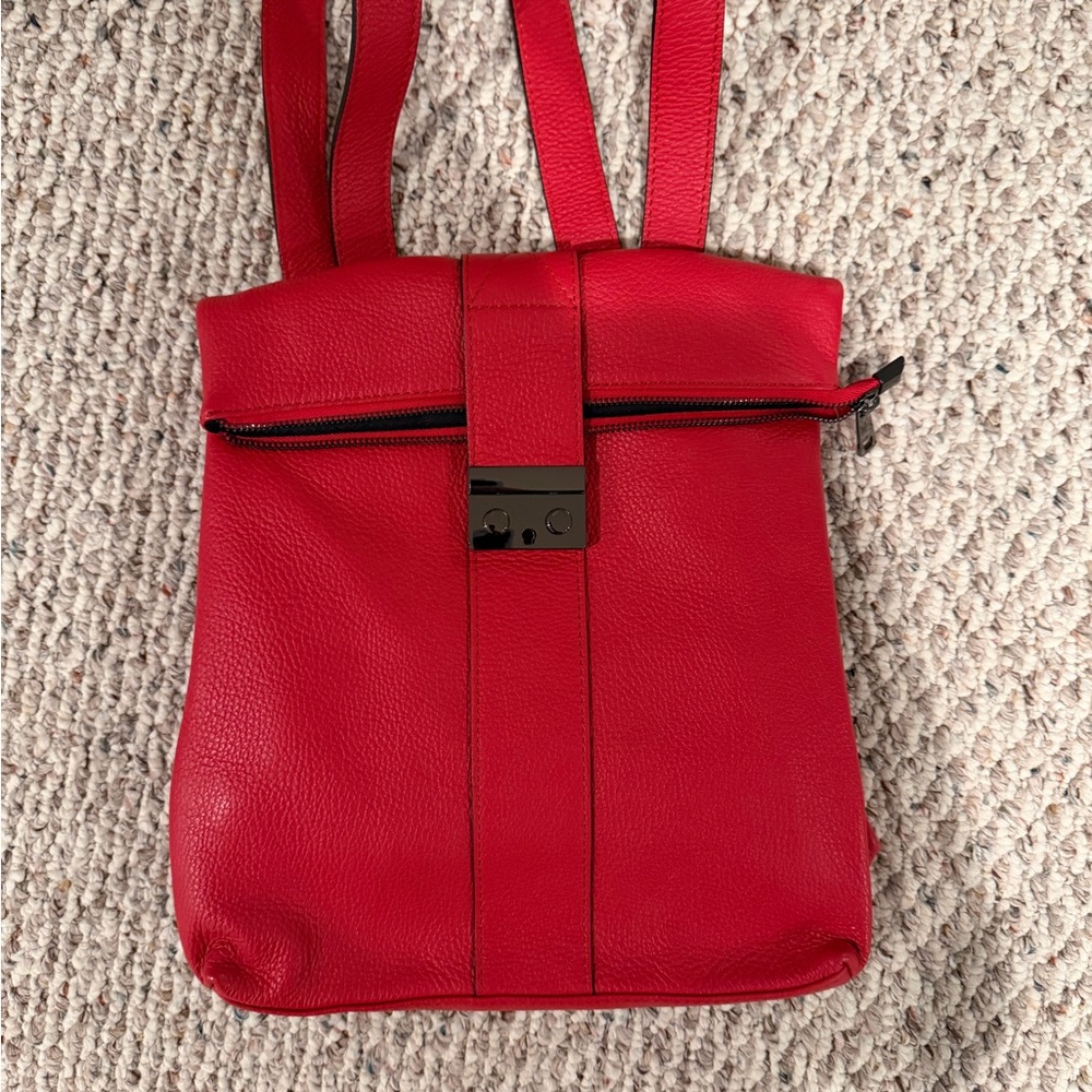NWOT Red Leather Women's Backpack
